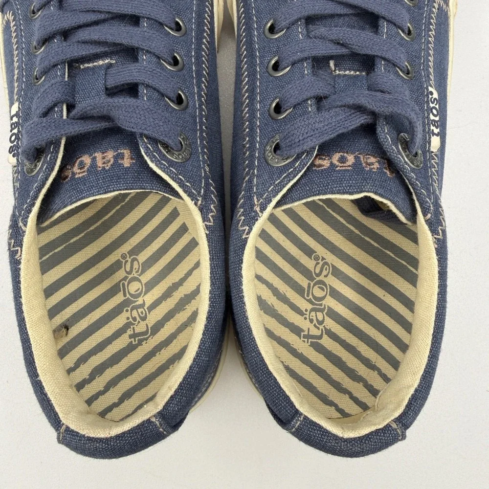 Taos Plim Soul Sneakers Womens 7.5 Blue Canvas Lace Up Comfortable Arch Support - Picture 6 of 13